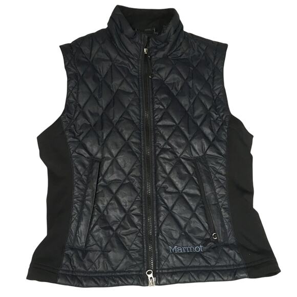 Marmot Jackets & Blazers - Marmot‎ Kitzbuhel Quilted Puffer Vest Full Zip Jacket Black Navy Women's Small